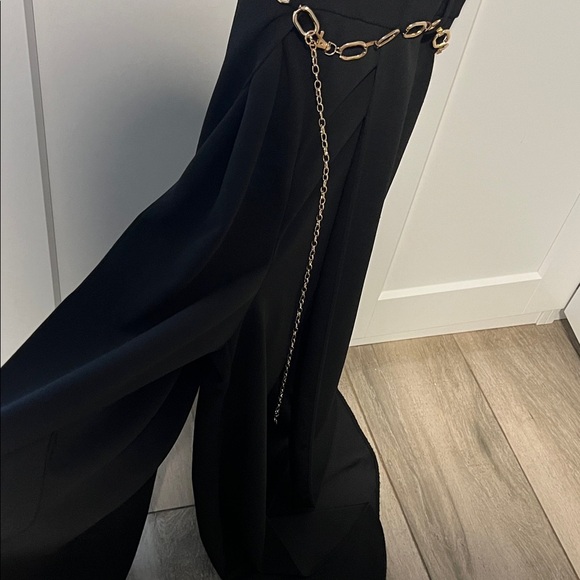 Shelby & Palmer Black Jumpsuit with Chain Accent - Picture 2 of 5